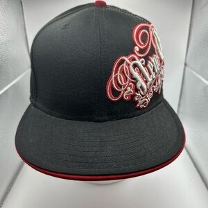 59fifty new era Size 7 3/8 New Era Baseball Hat Black Red Embroidery